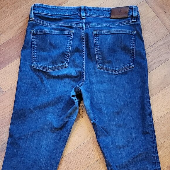 Lauren Ralph Lauren Dark Wash Straight Leg Jeans Size 10 - Picture 11 of 16
